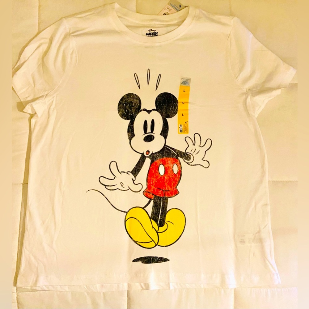 Primark Exclusive Disney Walt Disney Mickey Mouse Distressed Adult T-Shirt L NWT